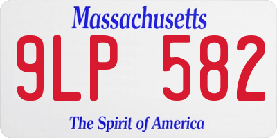 MA license plate 9LP582