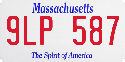 MA license plate 9LP587