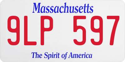 MA license plate 9LP597