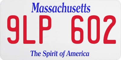 MA license plate 9LP602