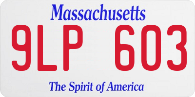 MA license plate 9LP603