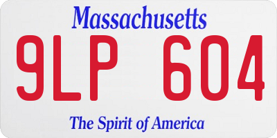 MA license plate 9LP604