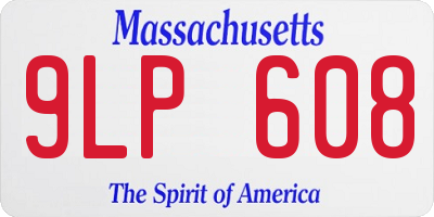 MA license plate 9LP608