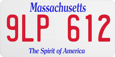 MA license plate 9LP612