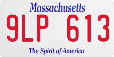 MA license plate 9LP613