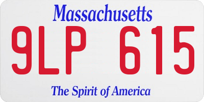 MA license plate 9LP615
