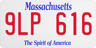 MA license plate 9LP616