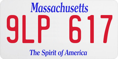MA license plate 9LP617
