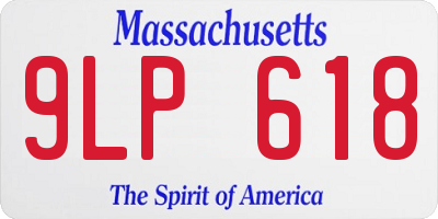 MA license plate 9LP618