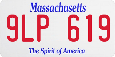 MA license plate 9LP619