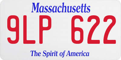 MA license plate 9LP622