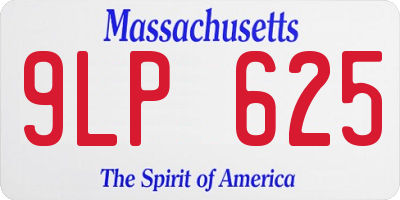 MA license plate 9LP625