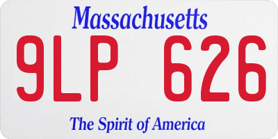 MA license plate 9LP626