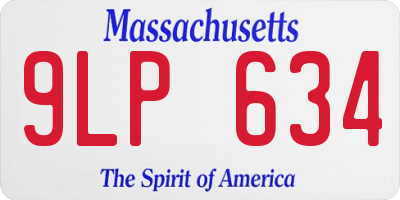 MA license plate 9LP634
