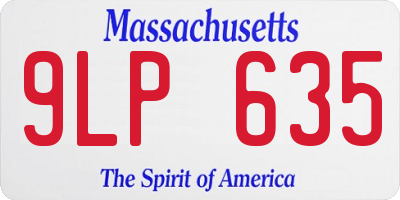 MA license plate 9LP635