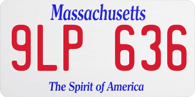 MA license plate 9LP636