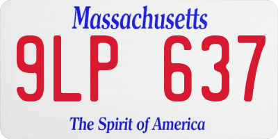 MA license plate 9LP637