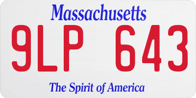 MA license plate 9LP643