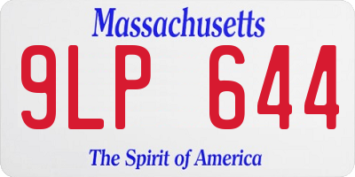 MA license plate 9LP644