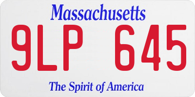 MA license plate 9LP645