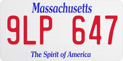 MA license plate 9LP647