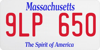 MA license plate 9LP650