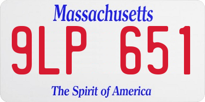 MA license plate 9LP651