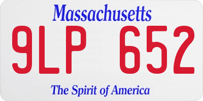 MA license plate 9LP652