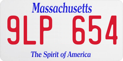 MA license plate 9LP654