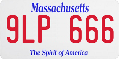 MA license plate 9LP666