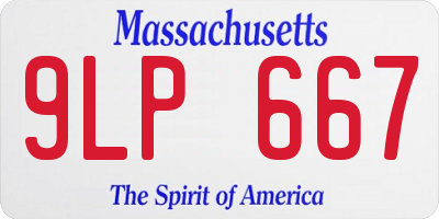 MA license plate 9LP667