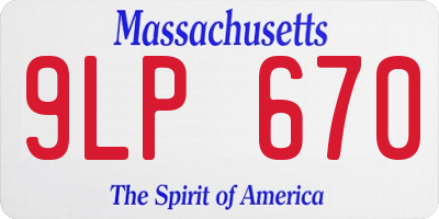 MA license plate 9LP670