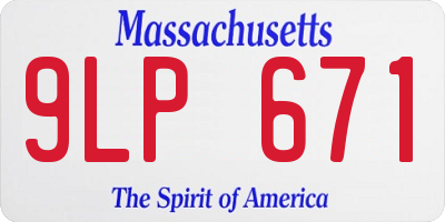 MA license plate 9LP671