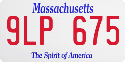 MA license plate 9LP675