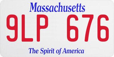 MA license plate 9LP676