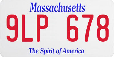 MA license plate 9LP678