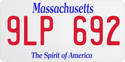 MA license plate 9LP692