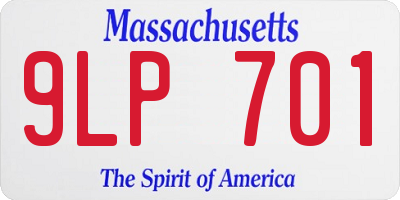 MA license plate 9LP701