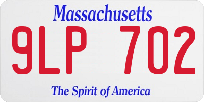 MA license plate 9LP702