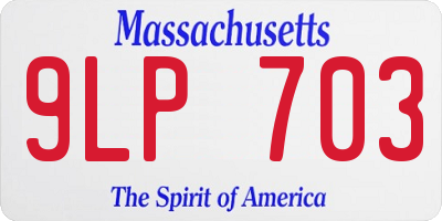 MA license plate 9LP703