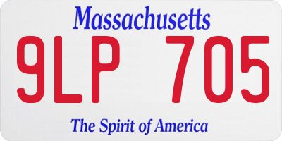 MA license plate 9LP705