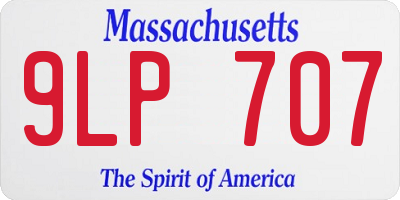 MA license plate 9LP707