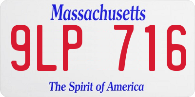 MA license plate 9LP716