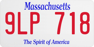 MA license plate 9LP718