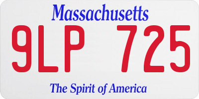 MA license plate 9LP725