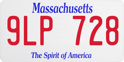 MA license plate 9LP728