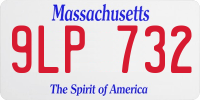 MA license plate 9LP732