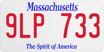 MA license plate 9LP733