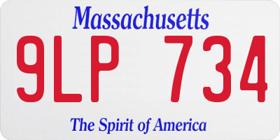 MA license plate 9LP734