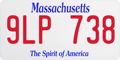 MA license plate 9LP738